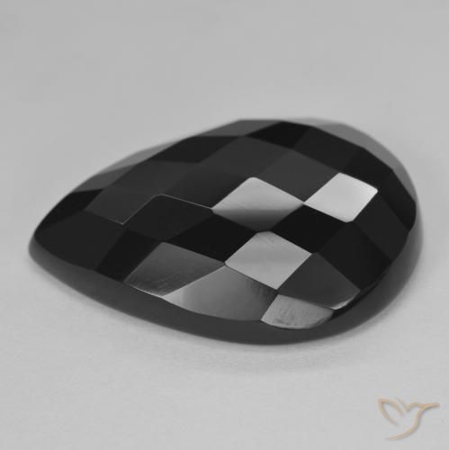Ônix Preto Natural 19.19ct, Formato de pêra, Opaco