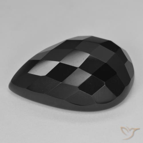 Ônix Preto Natural 22.42ct, Formato de pêra, Opaco