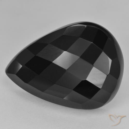 21.79ct Natural Preto Ônix, Formato de pêra, Opaco