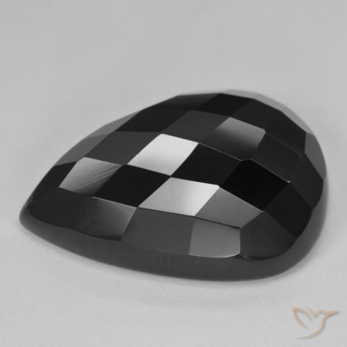 Ônix Preto Natural 21.79ct, Formato de pêra, Opaco