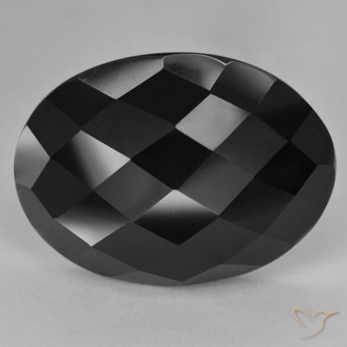 Ônix Preto Natural 27.22ct, oval, Opaco