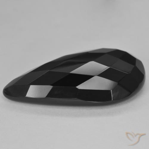 Ônix Preto Natural 15.16ct, Formato de pêra, Opaco