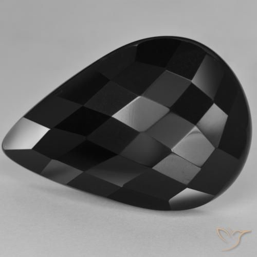 26.89ct Natural Preto Ônix, Formato de pêra, Opaco