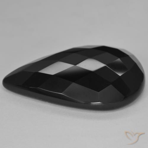 Ônix Preto Natural 26.89ct, Formato de pêra, Opaco