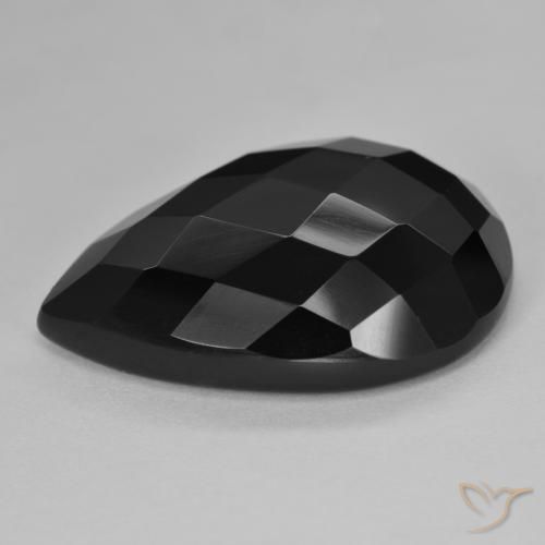 Ônix Preto Natural 20.38ct, Formato de pêra, Opaco