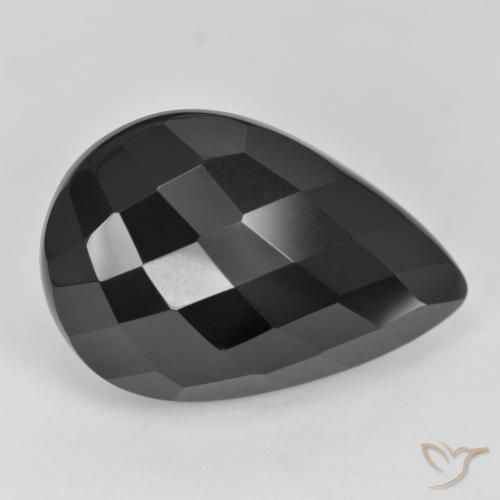 19.24ct Natural Preto Ônix, Formato de pêra, Opaco