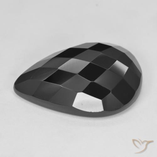 Ônix Preto Natural 19.24ct, Formato de pêra, Opaco