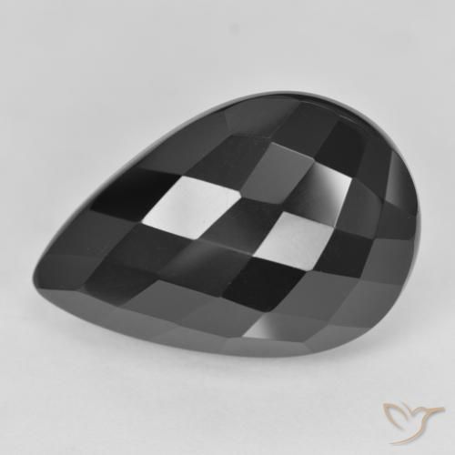 Ônix Preto Natural 19.24ct, Formato de pêra, Opaco