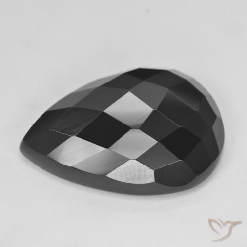 Ônix Preto Natural 20.01ct, Formato de pêra, Opaco