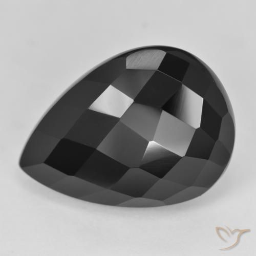 Ônix Preto Natural 20.01ct, Formato de pêra, Opaco