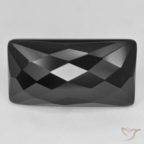 Ônix Preto Natural 22.75ct, baguete, Opaco