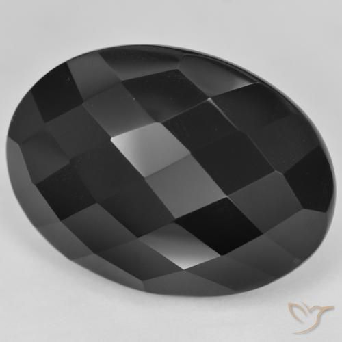 Ônix Preto Natural 28.87ct, oval, Opaco