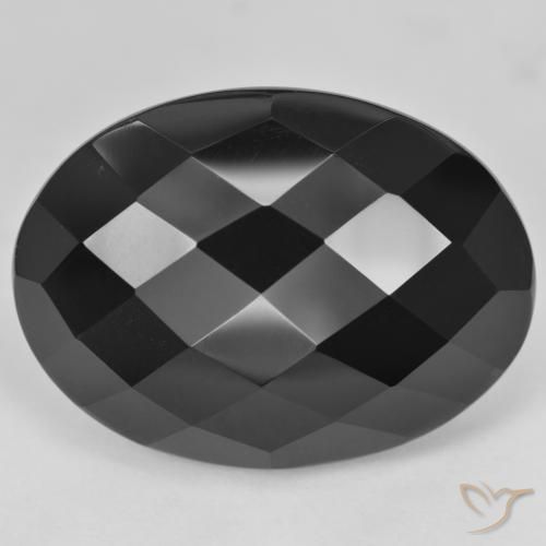 Ônix Preto Natural 28.87ct, oval, Opaco