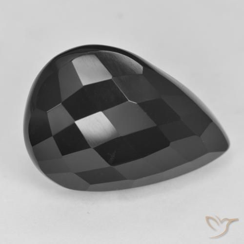 19.71ct Natural Preto Ônix, Formato de pêra, Opaco