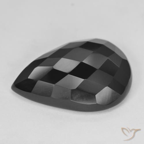 Ônix Preto Natural 19.71ct, Formato de pêra, Opaco