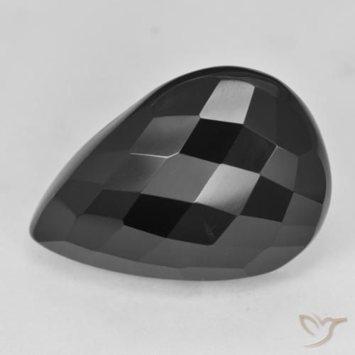 Ônix Preto Natural 19.71ct, Formato de pêra, Opaco