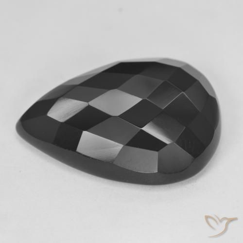Ônix Preto Natural 21.26ct, Formato de pêra, Opaco