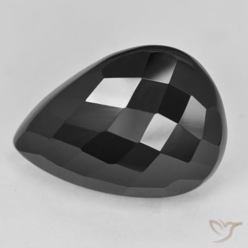 Ônix Preto Natural 21.26ct, Formato de pêra, Opaco