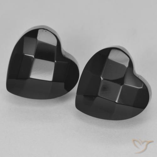 Pedras preciosas de Ônix Preto natural de 8.31 ct, Coração, Opaco