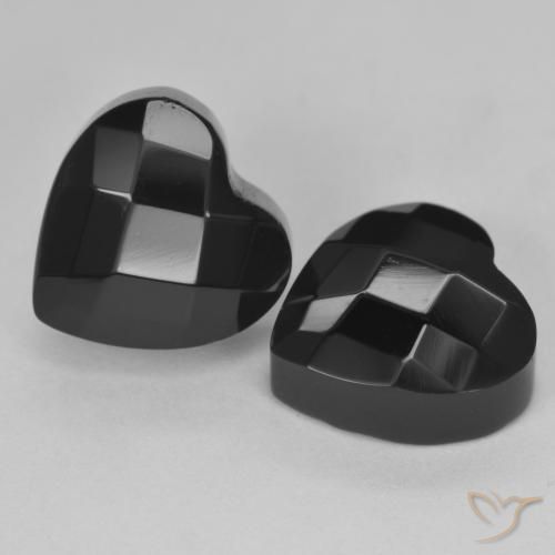 Pedras preciosas de Ônix Preto natural de 8.31 ct, Coração, Opaco