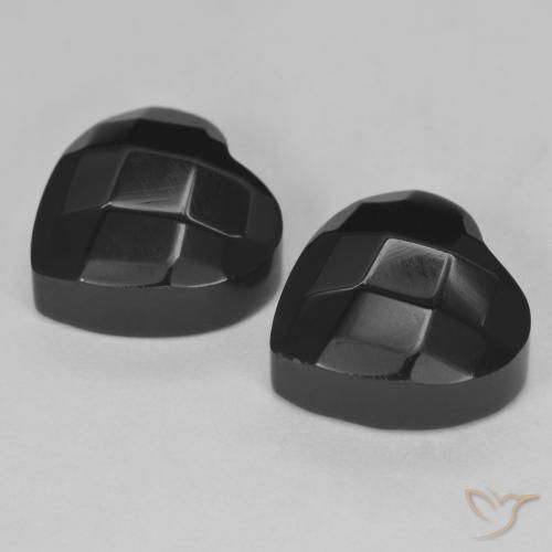 Pedras preciosas de Ônix Preto natural de 8.61 ct, Coração, Opaco
