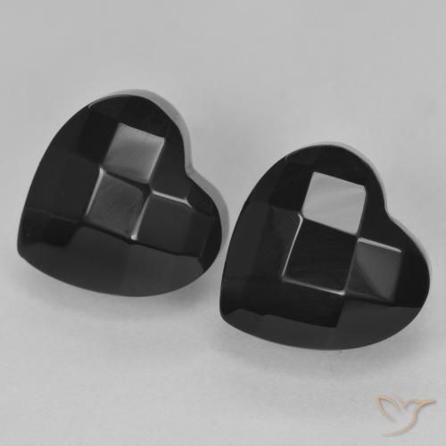 Pedras preciosas de Ônix Preto natural de 8.51 ct, Coração, Opaco