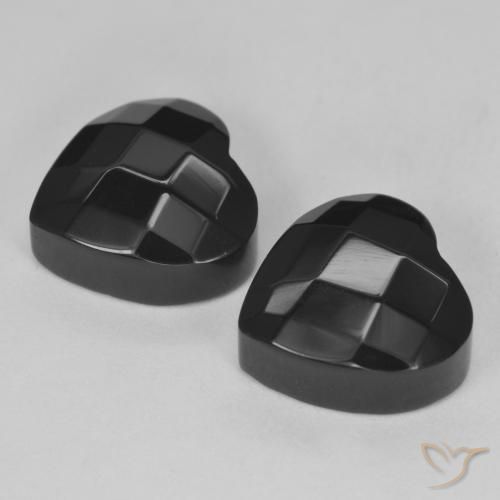 Pedras preciosas de Ônix Preto natural de 8.51 ct, Coração, Opaco
