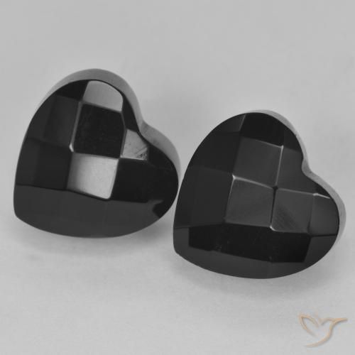 Pedras preciosas de Ônix Preto natural de 8.38 ct, Coração, Opaco