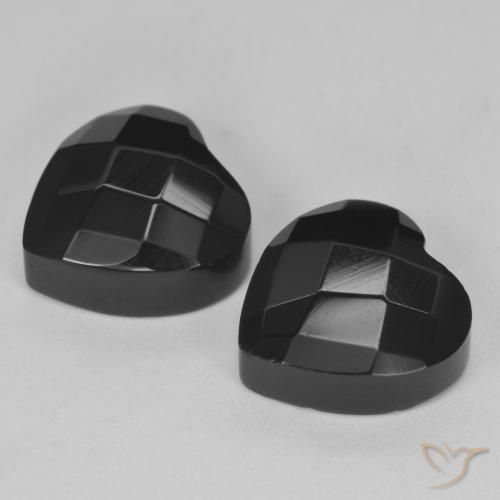 Pedras preciosas de Ônix Preto natural de 8.38 ct, Coração, Opaco