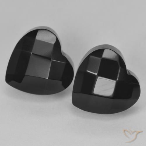 Pedras preciosas de Ônix Preto natural de 8.50 ct, Coração, Opaco