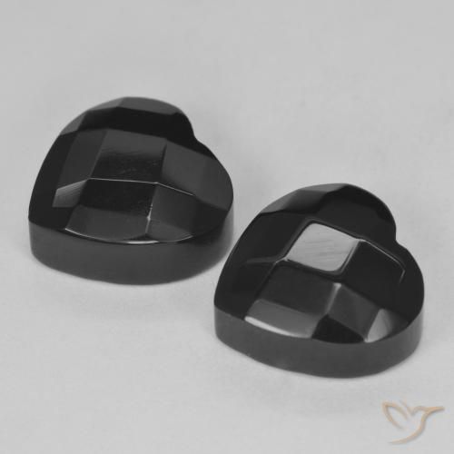 Pedras preciosas de Ônix Preto natural de 8.50 ct, Coração, Opaco