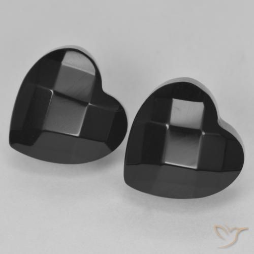 Pedras preciosas de Ônix Preto natural de 8.71 ct, Coração, Opaco