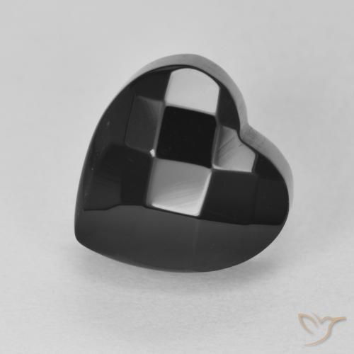 Ônix Preto Natural 4.46ct, Coração, Opaco