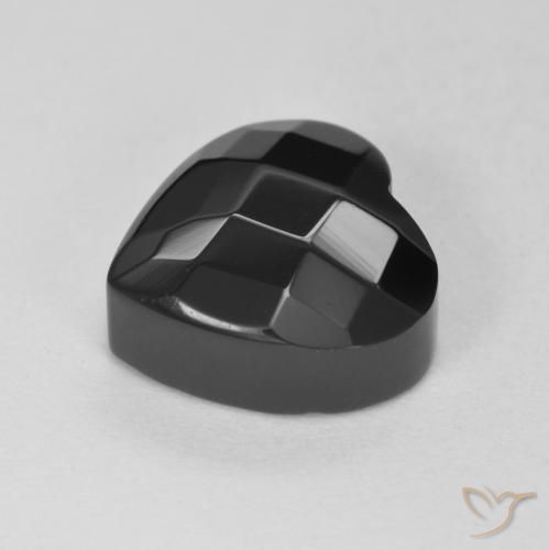 Ônix Preto Natural 4.46ct, Coração, Opaco