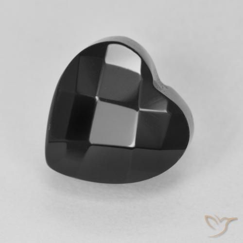 Ônix Preto Natural 4.22ct, Coração, Opaco