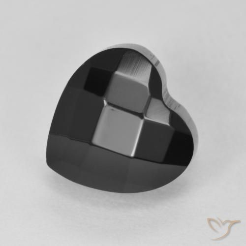 Ônix Preto Natural 4.20ct, Coração, Opaco