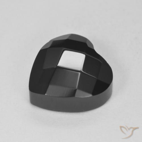 Ônix Preto Natural 4.20ct, Coração, Opaco