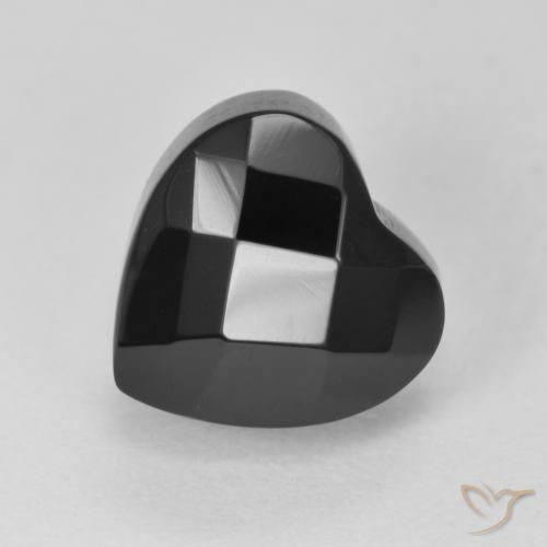 Ônix Preto Natural 4.33ct, Coração, Opaco
