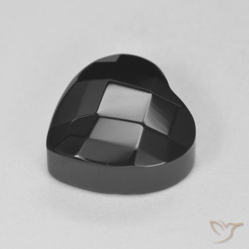 Ônix Preto Natural 4.33ct, Coração, Opaco
