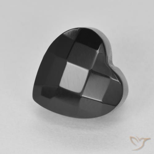 Ônix Preto Natural 4.31ct, Coração, Opaco