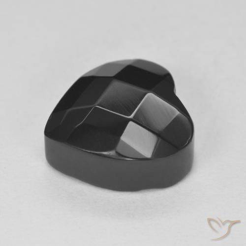 Ônix Preto Natural 4.31ct, Coração, Opaco