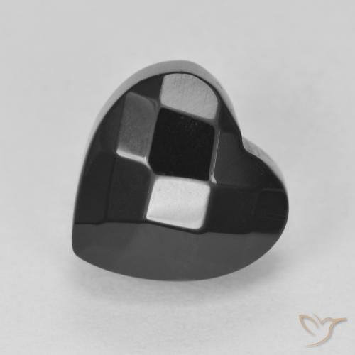 Ônix Preto Natural 4.36ct, Coração, Opaco