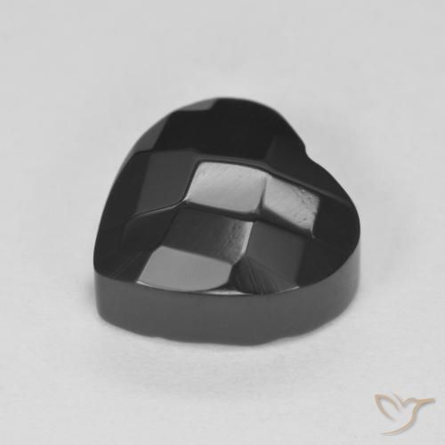 Ônix Preto Natural 4.36ct, Coração, Opaco