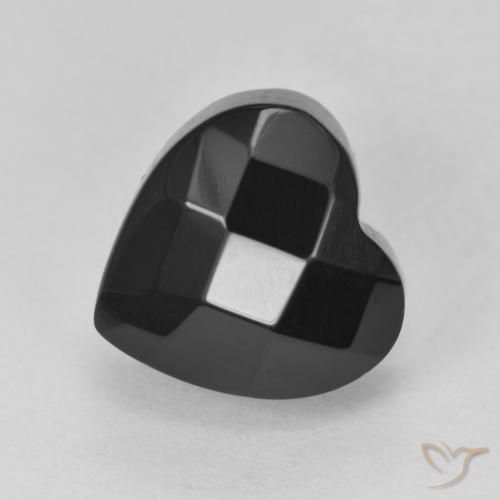 Ônix Preto Natural 4.36ct, Coração, Opaco