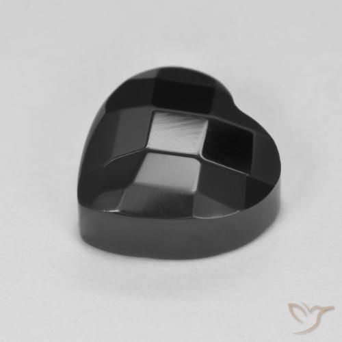 Ônix Preto Natural 4.36ct, Coração, Opaco