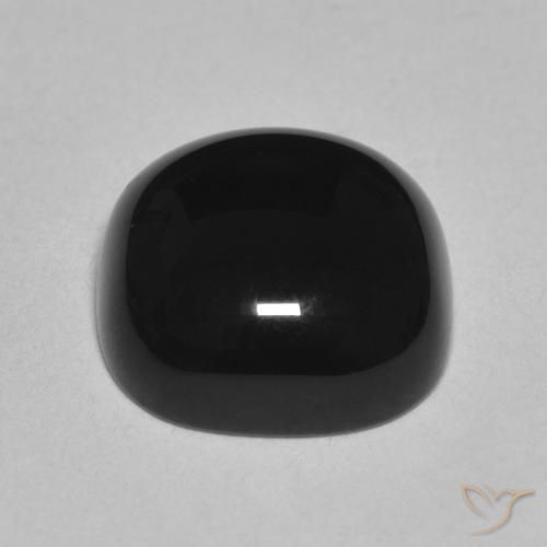 Ônix Preto Natural 4.94ct, Almofada, Opaco
