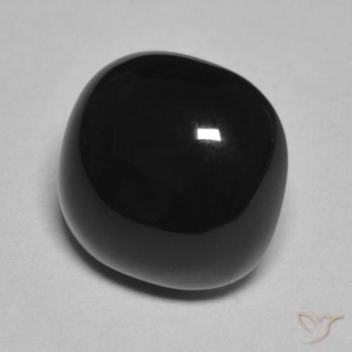 Ônix Preto Natural 4.76ct, Almofada, Opaco