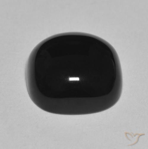Ônix Preto Natural 4.76ct, Almofada, Opaco