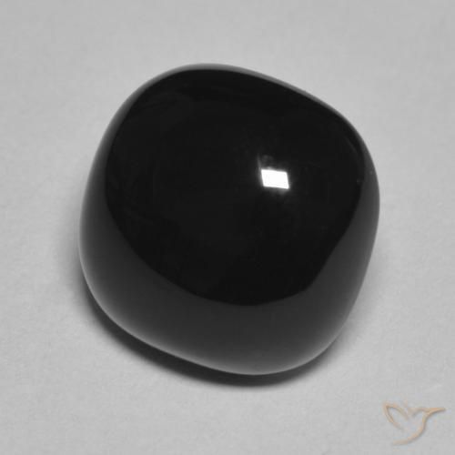 Ônix Preto Natural 4.88ct, Almofada, Opaco
