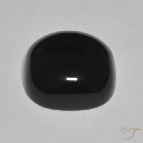 Ônix Preto Natural 4.88ct, Almofada, Opaco